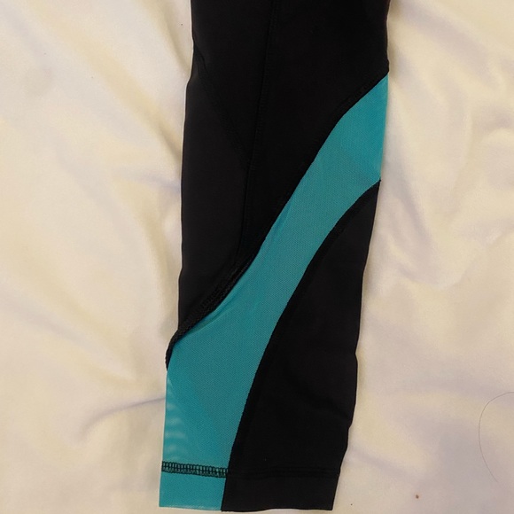 Teal/Blue and Black Lululemon Capris - Picture 3 of 6